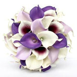 PURPLE WEDDING BOUQUET Purple Calla Lily Wedding Bouquet , Real To Touch ,  Regency , Lavender and Dark Purple Picasso Bouquet