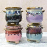 Glaze succulent pot - ceramic planter - colourful pot - macaron planter - flower pot - cute pot