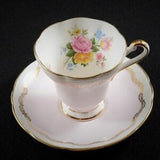 Royal Stafford Pink Teacup wth Pink and Yellow Rose