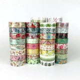 Floral Washi Tape - Rose Bloom Flowers Botanical Leaf Botanical Leaves Variety