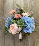Blush Pink Bridal Bouquet, Succulent Wedding Bouquet,blue and Blush Silk Flower Wedding Bouquet, Eucalyptus Wedding Flowers - Etsy Flower Delivery