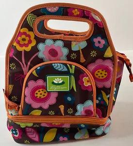 Lily Bloom Insulated Work School Lunch Bag Brown Orange Floral