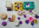 Silicone Molds Lot of 21 Beautiful Flowers -Roses, Carnation, Magnolia, Mum, etc