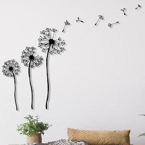 Dandelion Flower Metal Wall Decor, Dandelion Wall Art, Unique Home Decor, Livingroom Nature Decor, Patel Dandelion, Pusteblume Flying Seeds