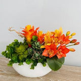 Faux succulent decoration \ orchids arrangements  \ orchids centerpieces \ succulent arrangements