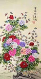 100% ORIGINAL ASIAN ART CHINESE WATERCOLOR PAINTING-Peony flower&butterfly