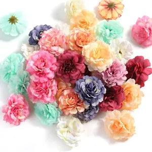 Artificial Fake Silk Flower Heads Carnation Peony Bulk for DIY Wedding Decoratio