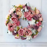 Spring Peony  Wreath Floral Out Garden Front  window decorationation