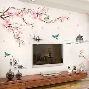 Flower Wall Stickers Peony Vinyl Wall/Art,Stickers/Wall-Decals Floral Sticker