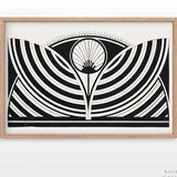 Modern Black White Art, Geometric Abstract Shapes, Samuel Jessurun de Mesquita, Minimalist Art, Floral design, Famous Painting 1905