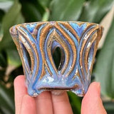 Small Purple Blue Mini Micro Orchid Planter Pot with Holes