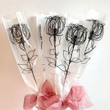 Handmade Wire Single Rose Bouquet / 3D Rose Line Drawing / Gift-Ready Rose / Unique Gift / Anniversary & Birthday Gift