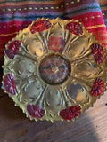 Vintage Goofus  Glass Carnation Plate 1900's