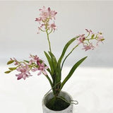 Quality Vanda Orchid Plant with Moss Ball, Fake Dendrobium Nobile Bloom, Artificial Flower Crafts, Wedding Party Table Centerpiece, Greenery