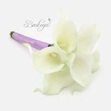 CHOOSE RIBBON COLOR - Real Touch White Calla Lily / Ivory Calla Lily Mini Bouquet, Bridesmaid, Flower Girl, Toss Bouquet, Small Bouquet