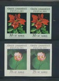 Turkey Flowers B90,92 1962 Poinsettia, Water Lily 2 IMPERF pairs NH