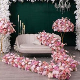 Centerpieces for Wedding Customized Pink Purple Series Rose Floral Arrangement for Event Backdrop Decor Party Sofa Flower Runner
