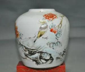China wucai porcelain Flowers and birds peony Magpie Water tank Tanks Crock tank