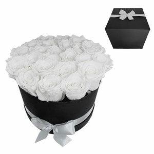 24xl RoseAmor Preserved Roses in a  Luxury PU leather Base and, Fabric Gift Box Included