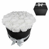 24xl RoseAmor Preserved Roses in a  Luxury PU leather Base and, Fabric Gift Box Included