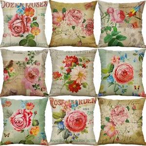 Peony flower Printing Cotton Linen Pillow Cases Cushion Cover Home Decor
