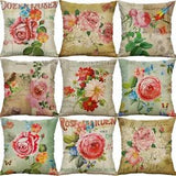 Peony flower Printing Cotton Linen Pillow Cases Cushion Cover Home Decor