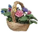 Dollhouse Carnations Flower Floral Display Basket 1:12 Home Garden Accessory