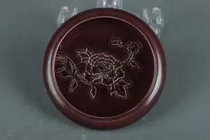 5.9" China old qing dynasty Porcelain qianlong mark peony flowers Brush Washer