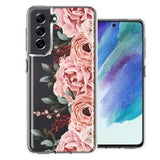 For Samsung Galaxy S21 FE  Blush Pink Peach Spring Flowers Peony Rose Case