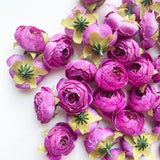 10 Small Ranunculus in Orchid Purple - silk artificial flower - ITEM 01179