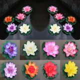 Fake Floating Plants Water Lily Artificial-Lotus Flowers Leaf Pond Garden Decor