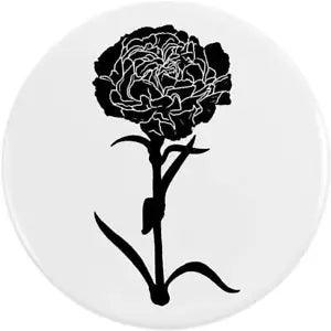 'Carnation Flower Silhouette' Button Pin Badges (BB038506)