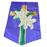 FLAG Easter Lily Flower OUTDOOR GARDEN House Banner Large Embroidered VTG