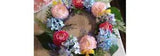 Floral Wreath for Front Door Decor 22'' Artificial Spring Wreath with Peony Hydr