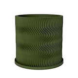 Planter Pot With Drainage, Avocado Green Uma Design for Small and Large Plants [Water Plate Included] Outdoor and Indoor use Plant Pot