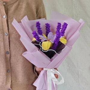 Crochet bouquet, Purple Lavender, Lily Bouquet, Gift for Daughter, Anniversary Gift,Artificial Flower, Never Die Flower,Personalized Gift