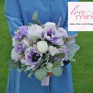 Bridal Bouquet, Silk Flower Bouquet, Wedding Bouquet, Lilac Bouquet, Boho Wedding