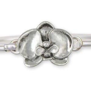 Orchid Jewelry Sterling Silver Orchid Bracelet Handmade Flower Jewelry OR1-HB