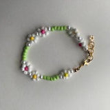 daisy flower chain bracelet || handmade || adjustable