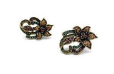 Heidi Daus Floral Lily w Vine Multicolor Crystal Earrings