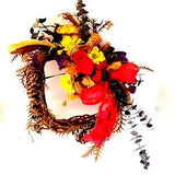 Heart Shaped Wreath Wood Rose Pink Bow Natural Mushrooms Silk Flowers Eucalyptus