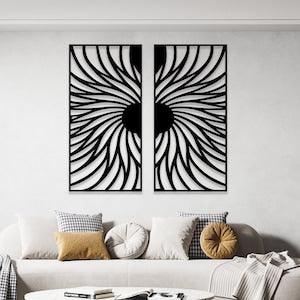 Set of 2 Sunflower Metal Wall Art, Above Bed Decor, Large Sunflower Wall Art, Flower Art, Sunflower Kitchen Decor, Outdoor Garden and Decor