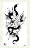 Halloween black totem flower peony large 8.25" temporary best wrist tattoo
