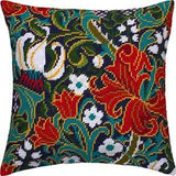 DIY Needlepoint/Tapestry vintage throw pillow cover "GOLDEN LILY" embroidery kit