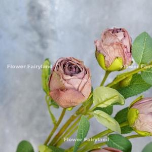 9 Heads Dried Look Rose Bouquet | Artificial Flower | DIY Floral | Wedding/Home Decoration | Gifts - Brown