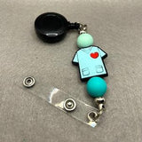 Retractable Badge Reel, Nurse, Heathcare, Scrub Life, Silicone Beads, Beaded Badge Reel, Nurse Badge Reel Heathcare Badge Reel, nurse gifts