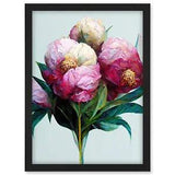 Modern Realistic Pink White Peony Flowers Framed Wall Art Picture Print A3