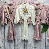 SALE! Bridesmaid Robes, Sunflower Robes, Personalized Bridal Robe, Succulent Robe, Bridesmaid Gifts, Personalized Robes