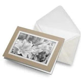 Greetings Card (Biege) BW - Lily Flower Lillies Plant  #37466