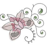 Watercolor Orchid - Machine Embroidery Design, Orchid Embroidery Pattern, Flower Embroidery Design, Floral Swirls Embroidery Design